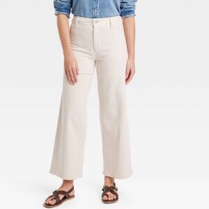 Women's Cream Wide-Leg Jeans (never worn)